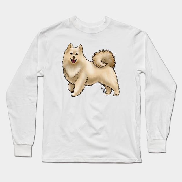 Dog - Finnish Lapphund - Cream Long Sleeve T-Shirt by Jen's Dogs Custom Gifts and Designs